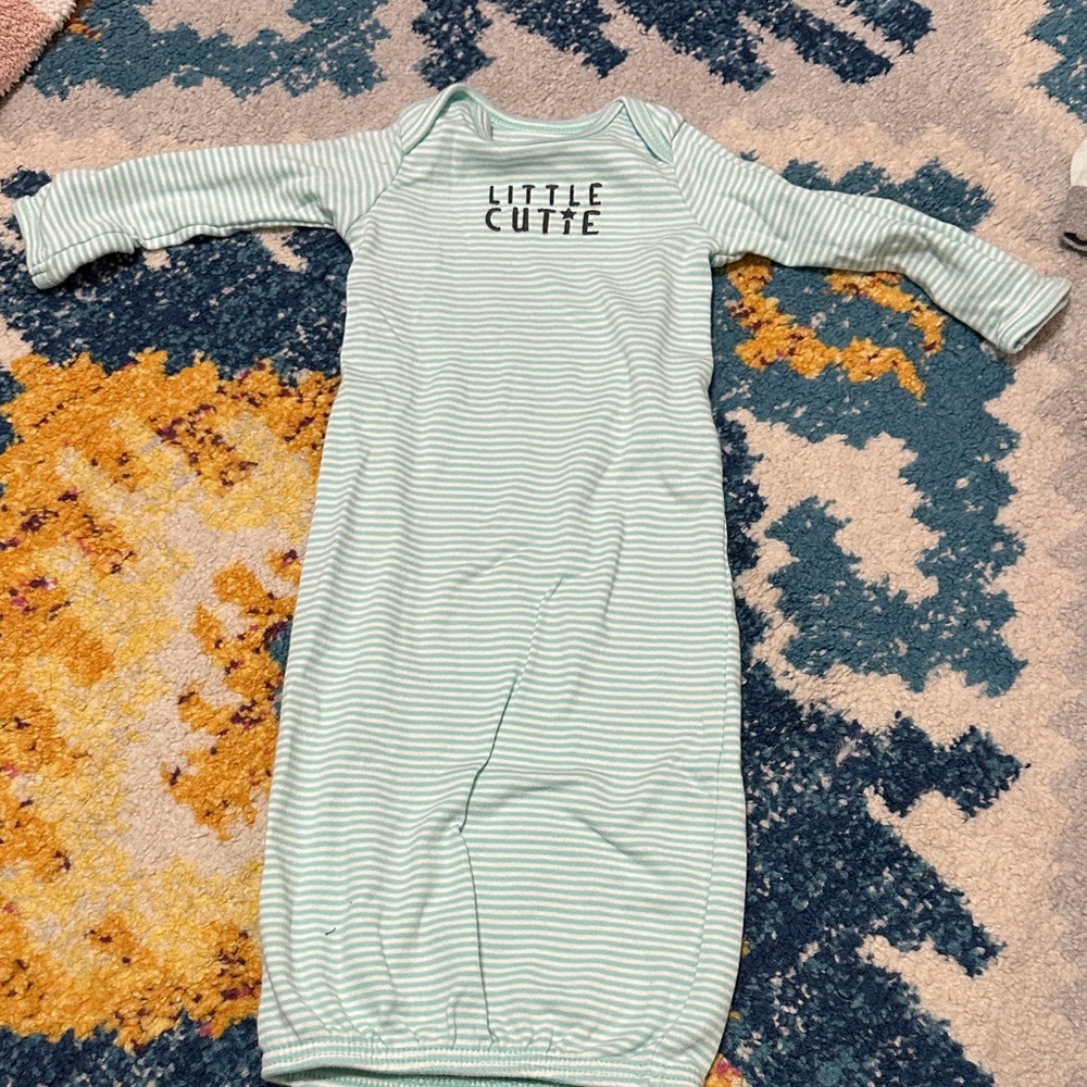 Carter's Mint Striped Baby Gown